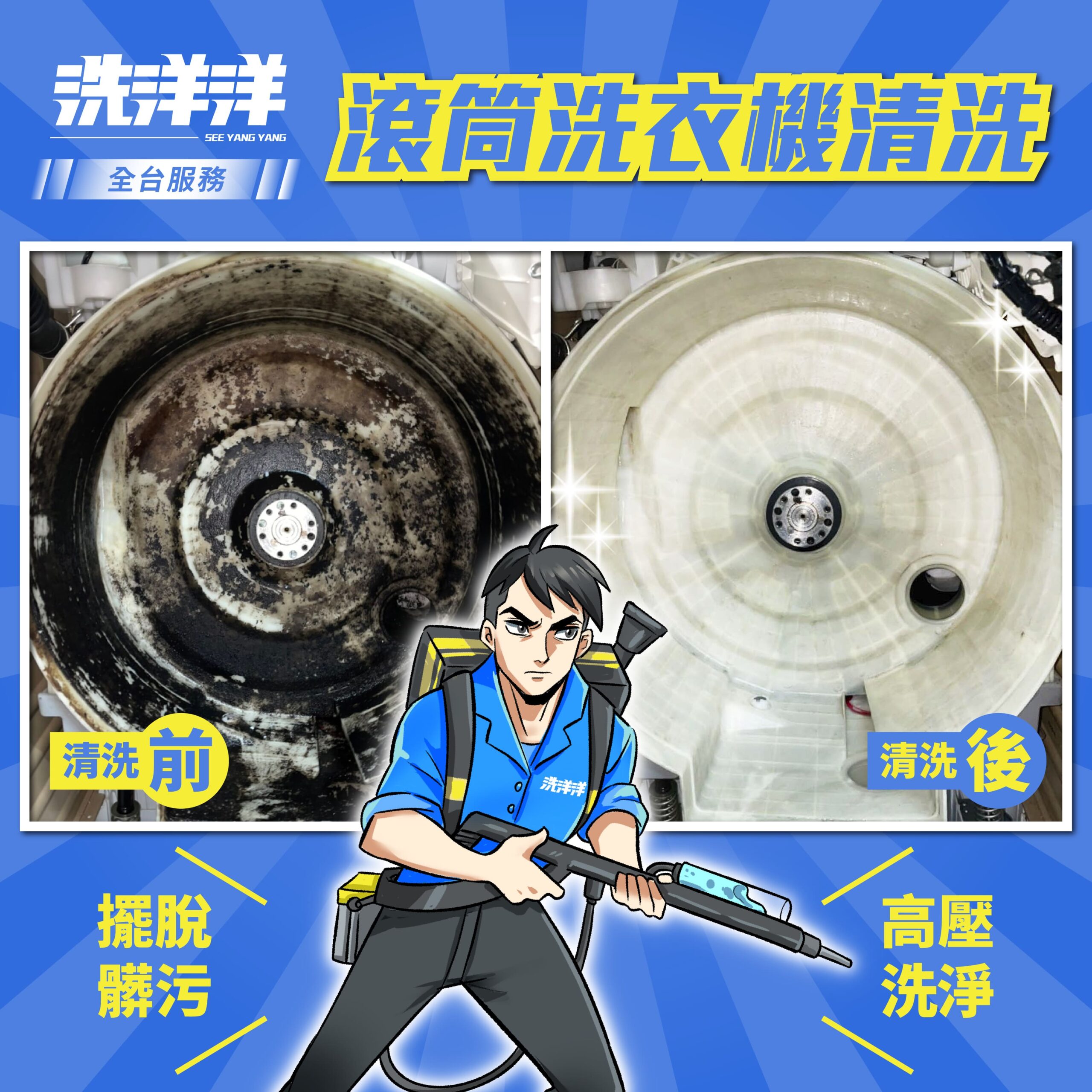 滾筒式洗衣機清洗