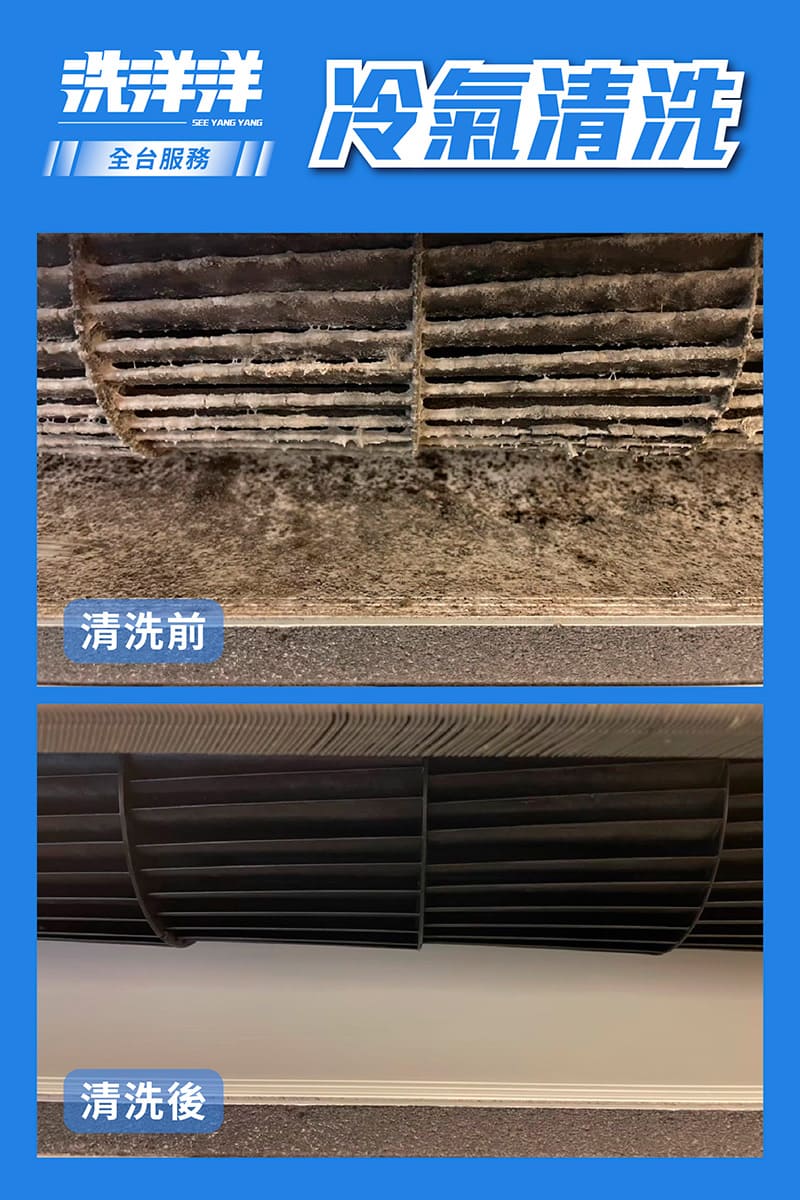 冷氣清洗前、後差異很大,冷氣需要定期清洗。